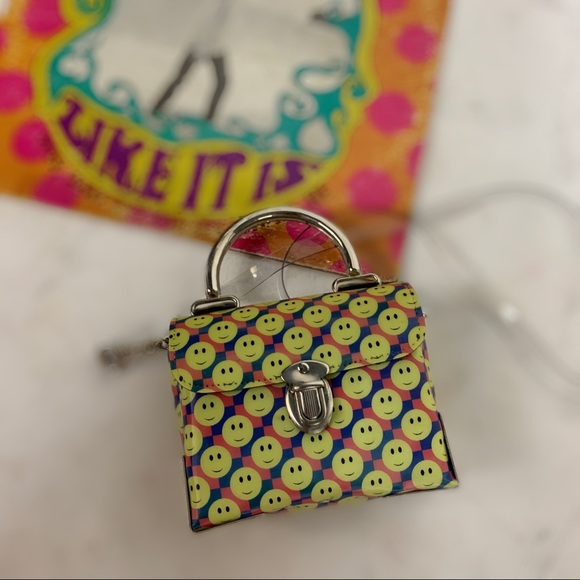 😊💖Vintage Groovy Y2K Smile Print Mini Purse💖😊 - Picture 2 of 4